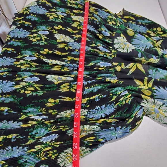 Zara Floral Print Mini Dress Pleated Dark Floral - Picture 11 of 14